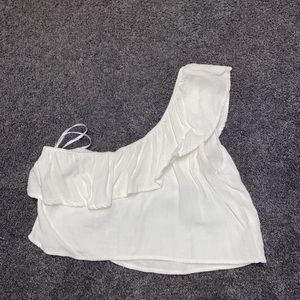 Honey Punch Cropped One-Shoulder Shirt